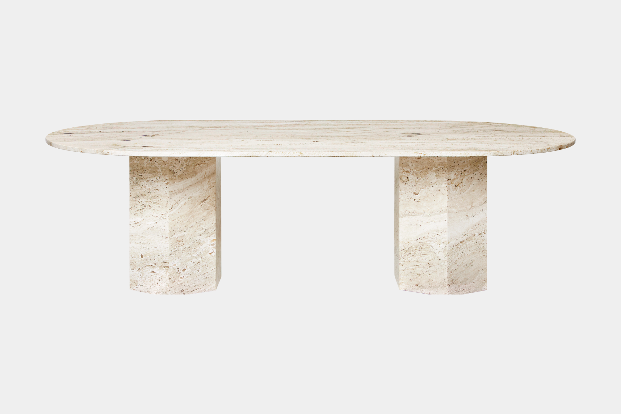 Epic Dining Table – Elliptical, Travertine — TRISHNA JIVANA